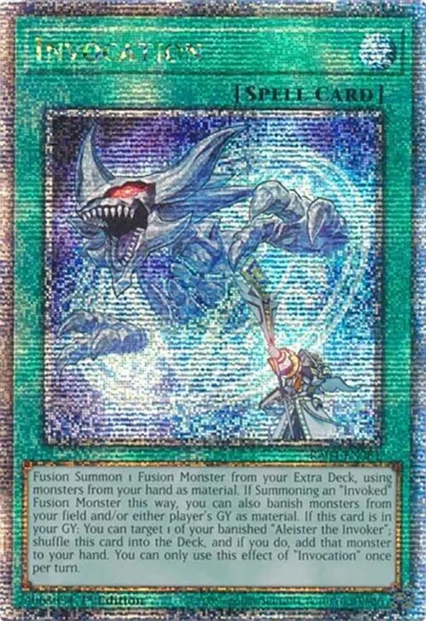 Invocation Quarter Century Secret Rare RA04-EN281 Yu-Gi-Oh card from Quarter Century Stampede