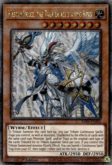 Master Peace, the True Dracoslaying King Quarter Century Secret Rare RA04-EN283 Yu-Gi-Oh card from Quarter Century Stampede