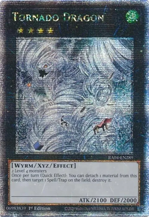 Tornado Dragon Quarter Century Secret Rare RA04-EN289 Yu-Gi-Oh card from Quarter Century Stampede