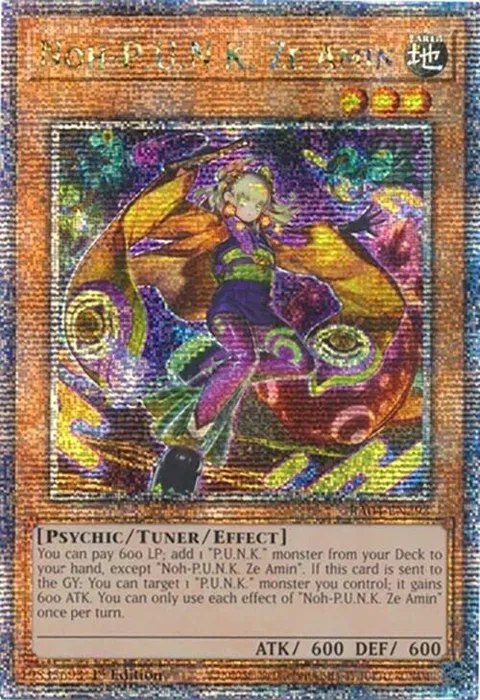 Noh-P.U.N.K. Ze Amin Quarter Century Secret Rare RA04-EN293 Yu-Gi-Oh card from Quarter Century Stampede