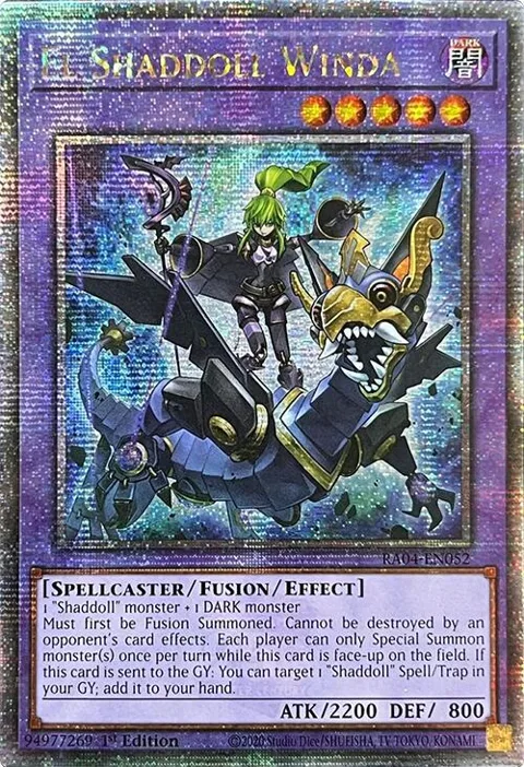 El Shaddoll Winda Quarter Century Secret Rare RA04-EN052 Yu-Gi-Oh card from Quarter Century Stampede