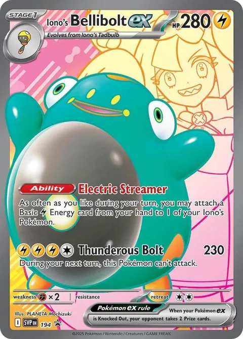 Iono's Bellibolt ex #194 Holofoil Pokémon card from Scarlet & Violet Promo Cards