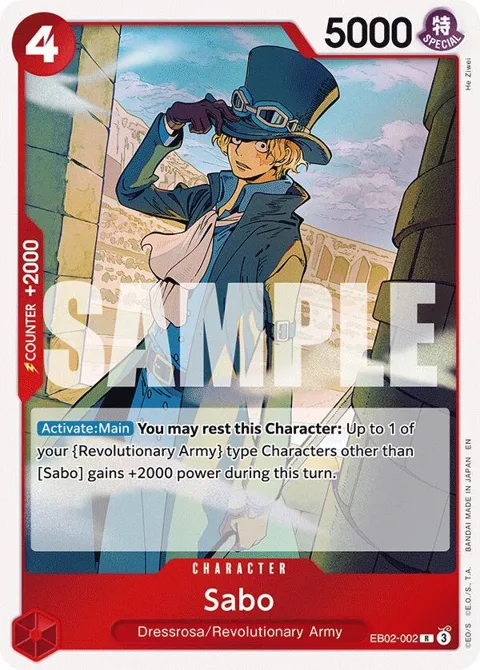 Sabo EB02-002 One Piece card from Extra Booster: Anime 25th Collection