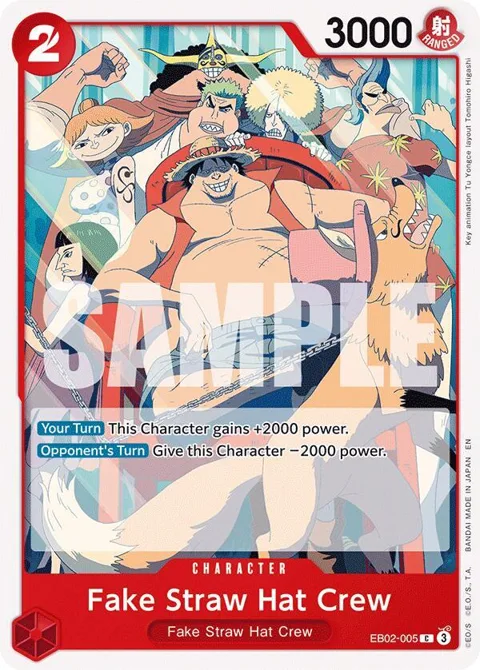 Fake Straw Hat Crew EB02-005 One Piece card from Extra Booster: Anime 25th Collection