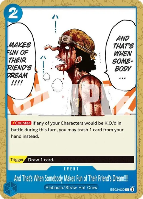 And That's When Somebody Makes Fun of Their Friend's Dream!!!! EB02-030 One Piece card from Extra Booster: Anime 25th Collection