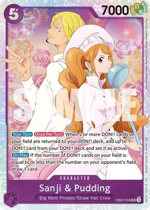 Sanji & Pudding EB02-035 One Piece card from Extra Booster: Anime 25th Collection