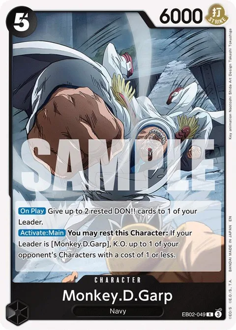 Monkey.D.Garp EB02-049 One Piece card from Extra Booster: Anime 25th Collection