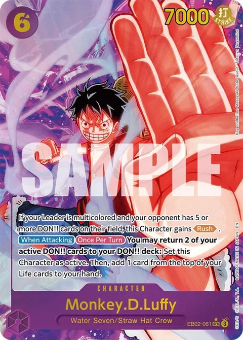 Monkey.D.Luffy Alt Art EB02-061 One Piece card from Extra Booster: Anime 25th Collection