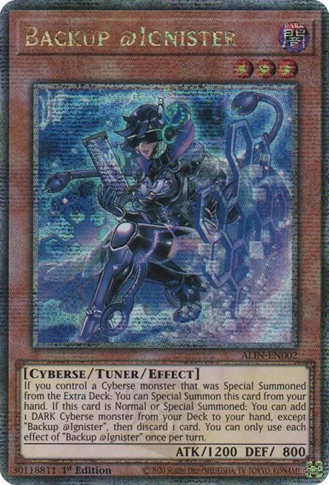 Backup @Ignister Quarter Century Secret Rare ALIN-EN002 Yu-Gi-Oh card from Alliance Insight