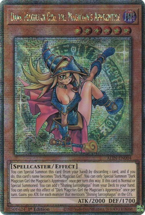 Dark Magician Girl the Magician's Apprentice Quarter Century Secret Rare ALIN-EN004 Yu-Gi-Oh card from Alliance Insight