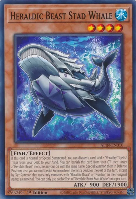 Heraldic Beast Stad Whale ALIN-EN010 Yu-Gi-Oh card from Alliance Insight