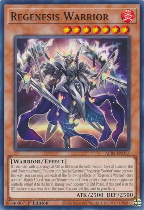 Regenesis Warrior ALIN-EN013 Yu-Gi-Oh card from Alliance Insight