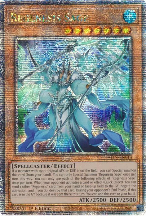Regenesis Sage Quarter Century Secret Rare ALIN-EN014 Yu-Gi-Oh card from Alliance Insight
