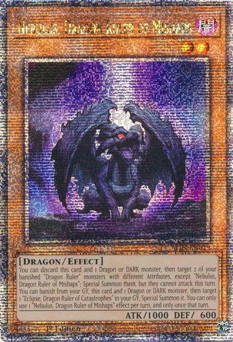 Nebulus, Dragon Ruler of Mishaps Quarter Century Secret Rare ALIN-EN019 Yu-Gi-Oh card from Alliance Insight