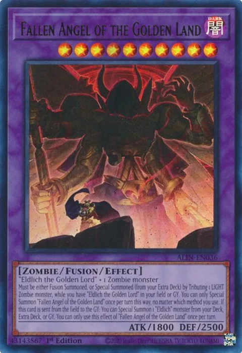 Fallen Angel of the Golden Land ALIN-EN036 Yu-Gi-Oh card from Alliance Insight
