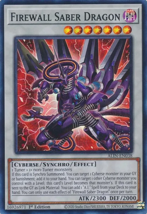Firewall Saber Dragon ALIN-EN038 Yu-Gi-Oh card from Alliance Insight
