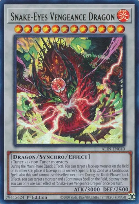 Snake-Eyes Vengeance Dragon ALIN-EN040 Yu-Gi-Oh card from Alliance Insight