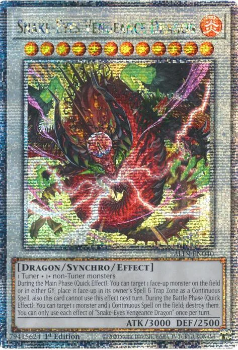 Snake-Eyes Vengeance Dragon Quarter Century Secret Rare ALIN-EN040 Yu-Gi-Oh card from Alliance Insight