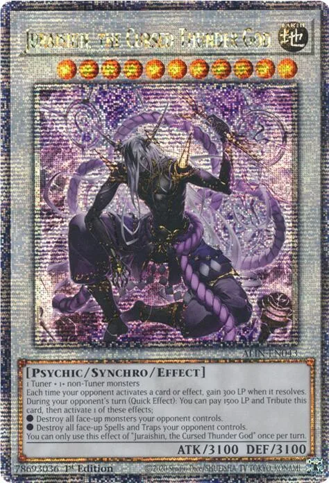 Juraishin, the Cursed Thunder God Quarter Century Secret Rare ALIN-EN043 Yu-Gi-Oh card from Alliance Insight