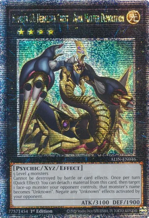 Number 69: Heraldry Crest - Dark Matter Demolition Quarter Century Secret Rare ALIN-EN046 Yu-Gi-Oh card from Alliance Insight