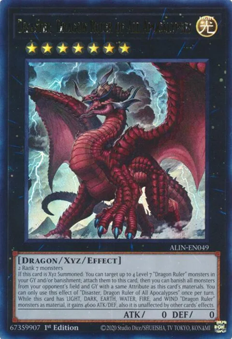 Disaster, Dragon Ruler of All Apocalypses ALIN-EN049 Yu-Gi-Oh card from Alliance Insight