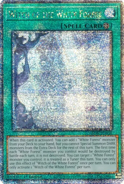 Witch of the White Forest Quarter Century Secret Rare ALIN-EN058 Yu-Gi-Oh card from Alliance Insight