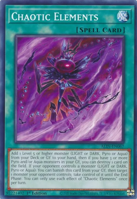 Chaotic Elements ALIN-EN067 Yu-Gi-Oh card from Alliance Insight