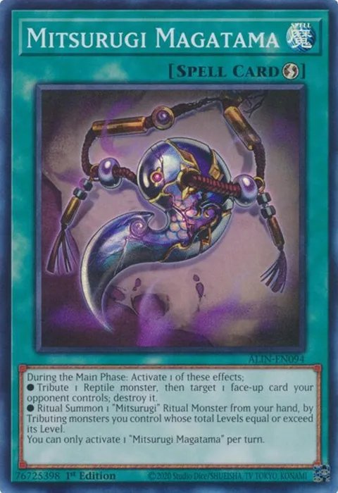 Mitsurugi Magatama ALIN-EN094 Yu-Gi-Oh card from Alliance Insight