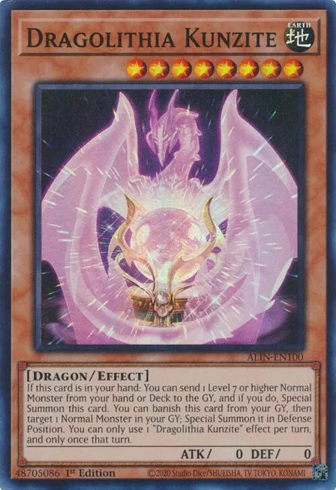 Dragolithia Kunzite ALIN-EN100 Yu-Gi-Oh card from Alliance Insight