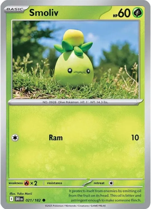 Smoliv #021/182 Pokémon card from Destined Rivals