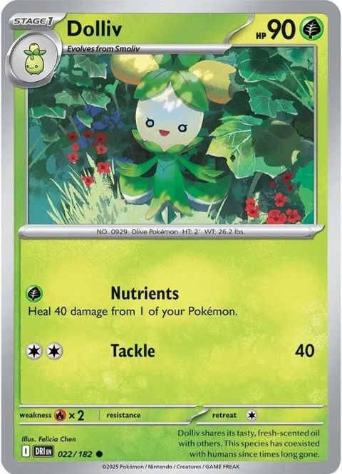 Dolliv #022/182 Pokémon card from Destined Rivals