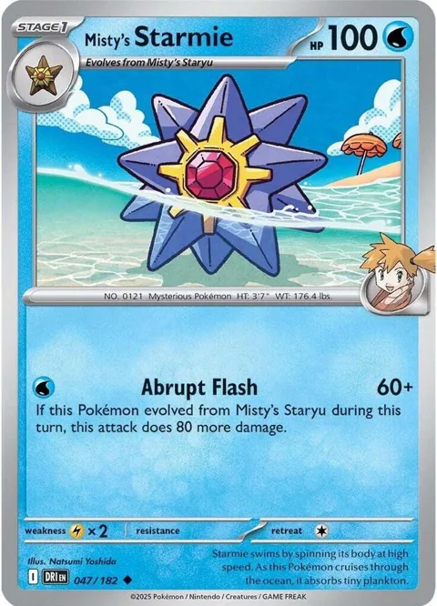 Misty's Starmie #047/182 Reverse Holofoil Pokémon card from Destined Rivals