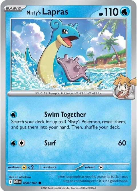 Misty's Lapras #050/182 Reverse Holofoil Pokémon card from Destined Rivals