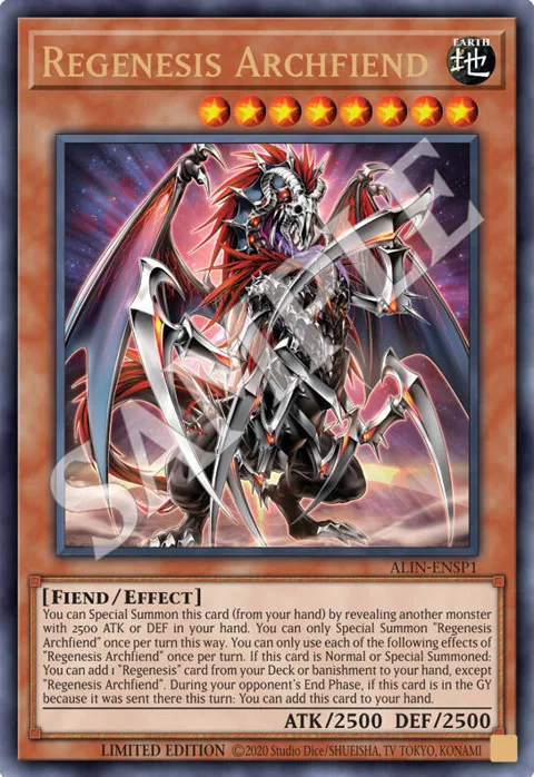 Regenesis Archfiend ALIN-ENSP1 Yu-Gi-Oh card from Alliance Insight