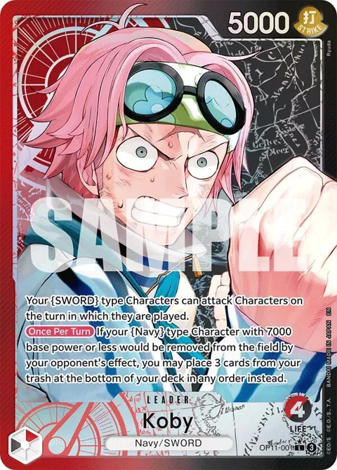Koby Alt Art OP11-001 One Piece card from A Fist of Divine Speed
