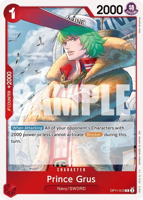 Prince Grus OP11-013 One Piece card from A Fist of Divine Speed