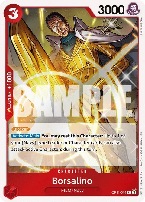 Borsalino OP11-014 One Piece card from A Fist of Divine Speed