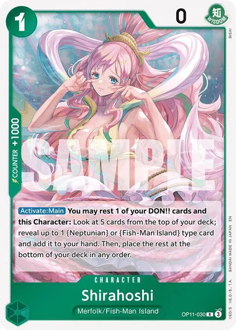 Shirahoshi OP11-030 One Piece card from A Fist of Divine Speed