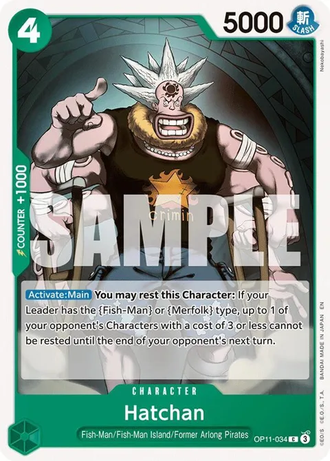 Hatchan OP11-034 One Piece card from A Fist of Divine Speed