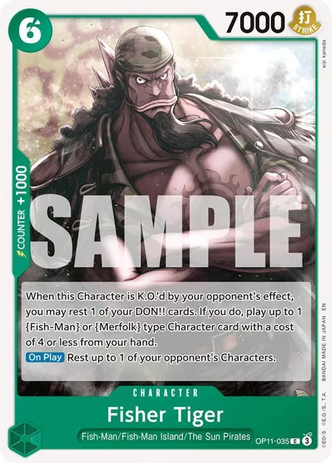 Fisher Tiger OP11-035 One Piece card from A Fist of Divine Speed