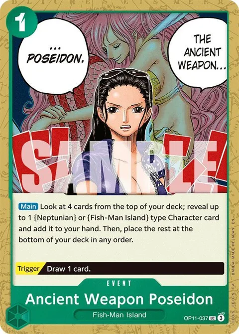 Ancient Weapon Poseidon OP11-037 One Piece card from A Fist of Divine Speed