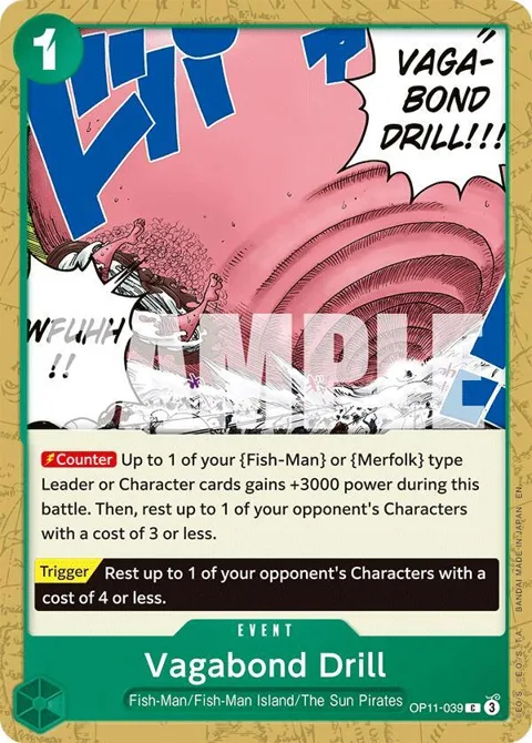 Vagabond Drill OP11-039 One Piece card from A Fist of Divine Speed