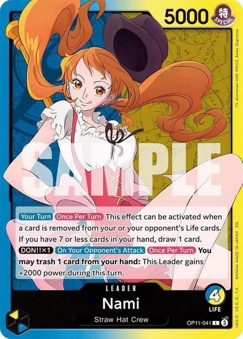 Nami OP11-041 One Piece card from A Fist of Divine Speed
