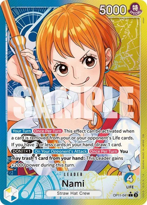 Nami Alt Art OP11-041 One Piece card from A Fist of Divine Speed
