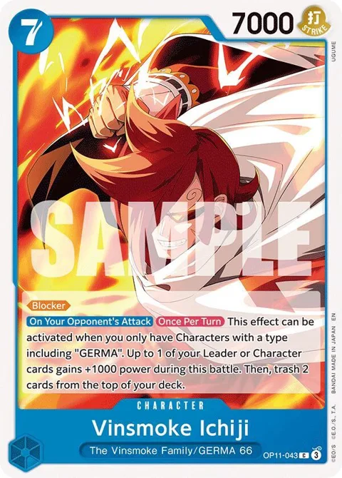 Vinsmoke Ichiji OP11-043 One Piece card from A Fist of Divine Speed