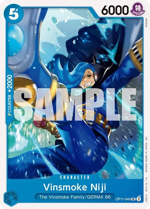 Vinsmoke Niji OP11-045 One Piece card from A Fist of Divine Speed