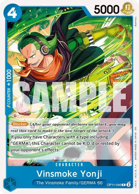 Vinsmoke Yonji OP11-046 One Piece card from A Fist of Divine Speed