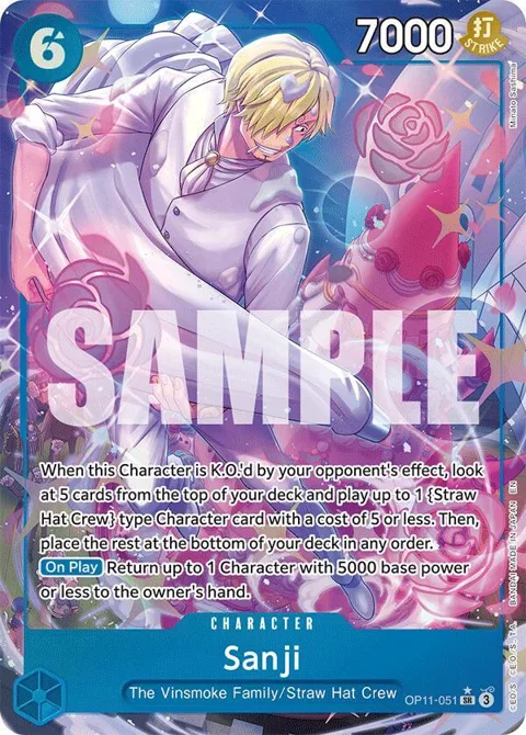 Sanji Alt Art OP11-051 One Piece card from A Fist of Divine Speed