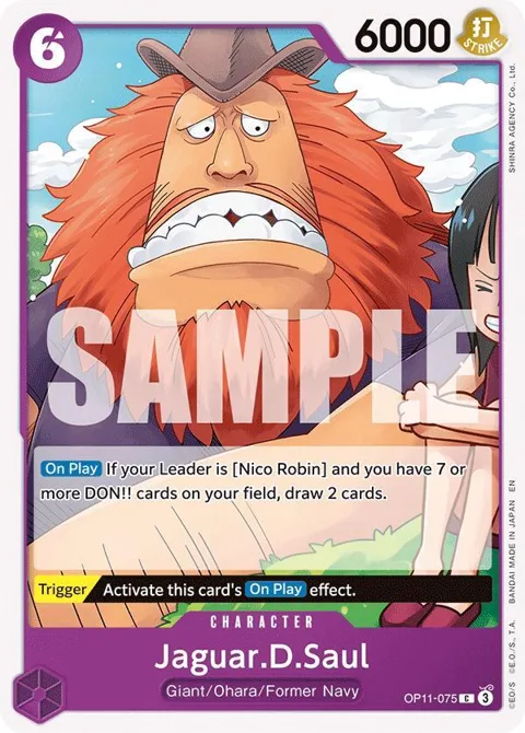 Jaguar.D.Saul OP11-075 One Piece card from A Fist of Divine Speed