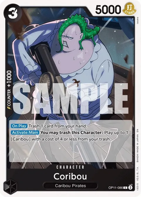 Coribou OP11-086 One Piece card from A Fist of Divine Speed